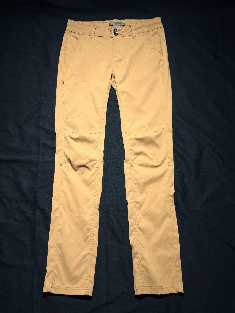 PrAna Womens Hiking Adventure Pants 6 Tan Stretch Hiking Straight Snap Hem - Picture 2 of 10